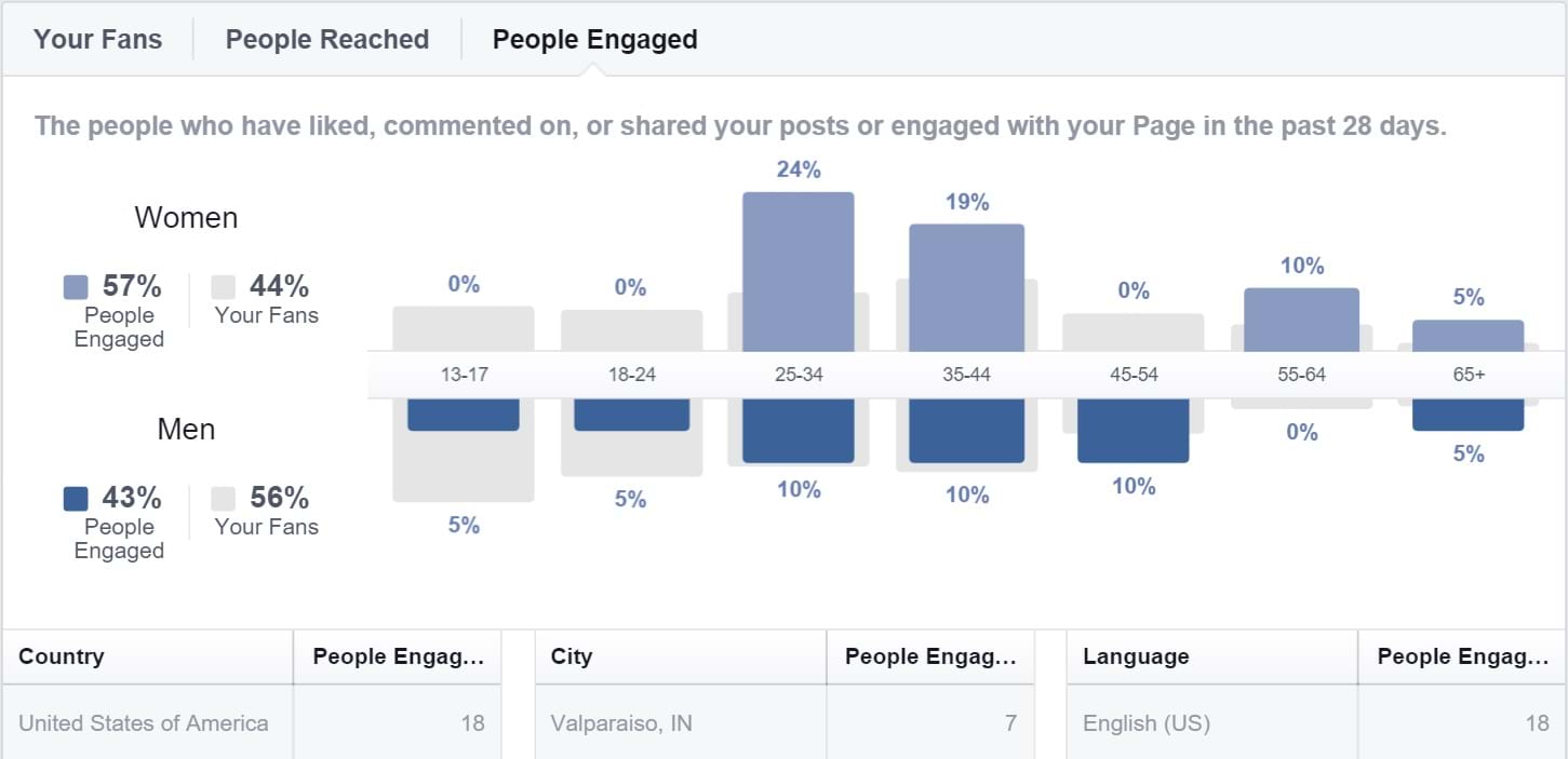 Facebook Insights - People Engaged