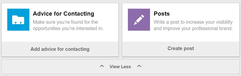 LinkedIn view less information LinkedIn view less information