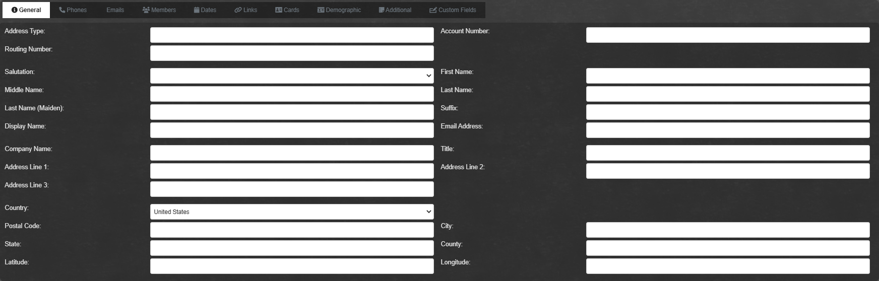 Address Information: Address