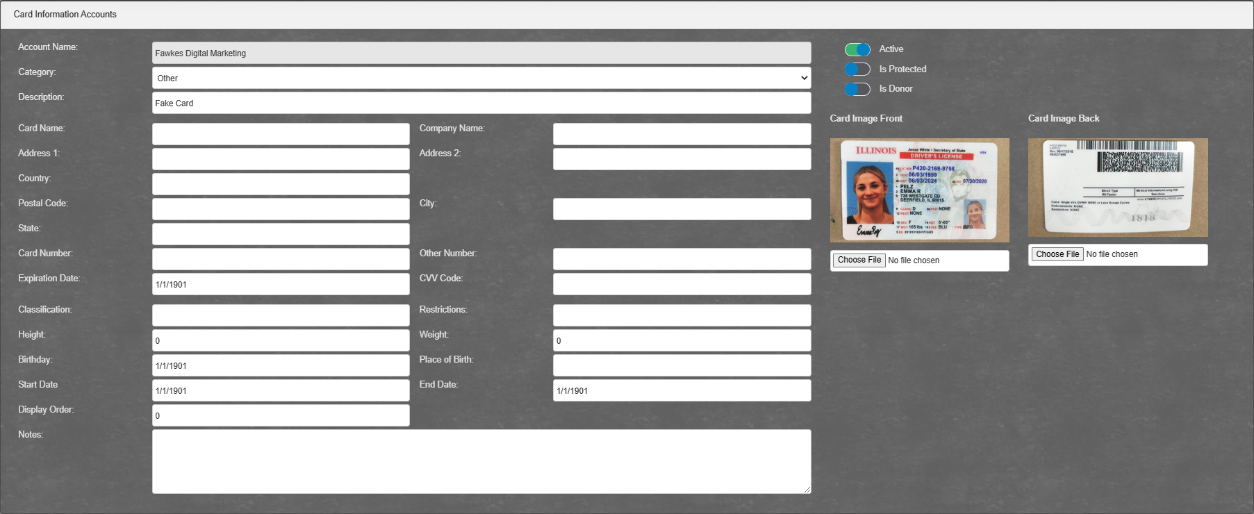 Address Information: Web & Social Add/Edit