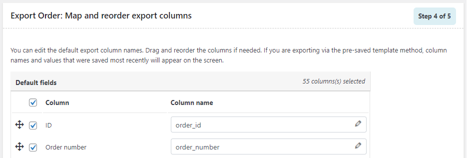 Map and Order Columns