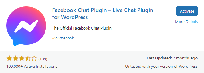 Facebook Chat Plugin - Live Chat Plugin for WordPress Activate