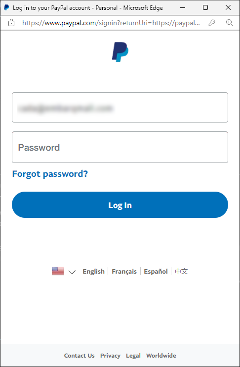 Enter in your PayPal password