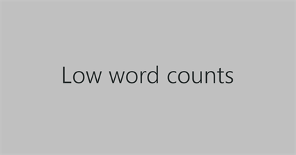 Low word counts